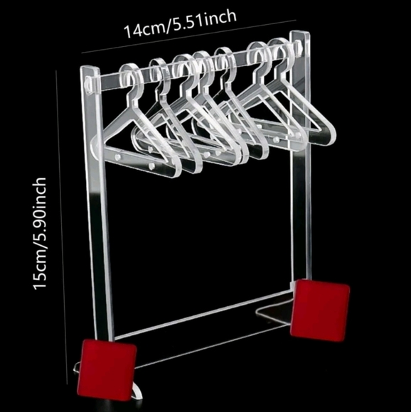 Acrylic Jewelry Organizer Stand With Little Hangers 2 Clear 1 Brown - Picture 7 of 7